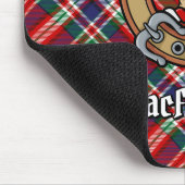 Clan MacFarlane Crest over Rode Tartan Muismat (Hoek)