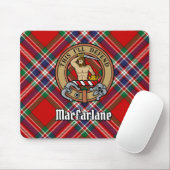 Clan MacFarlane Crest over Rode Tartan Muismat (Met muis)