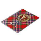 Clan MacFarlane Crest over Rode Tartan Notitieboek (Linkerzijde)