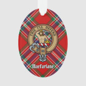 Clan MacFarlane Crest over Rode Tartan Ornament (voorkant)