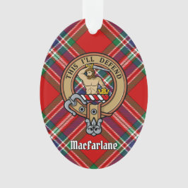 Clan MacFarlane Crest over Rode Tartan Ornament