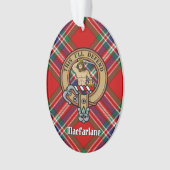 Clan MacFarlane Crest over Rode Tartan Ornament (voorkant)