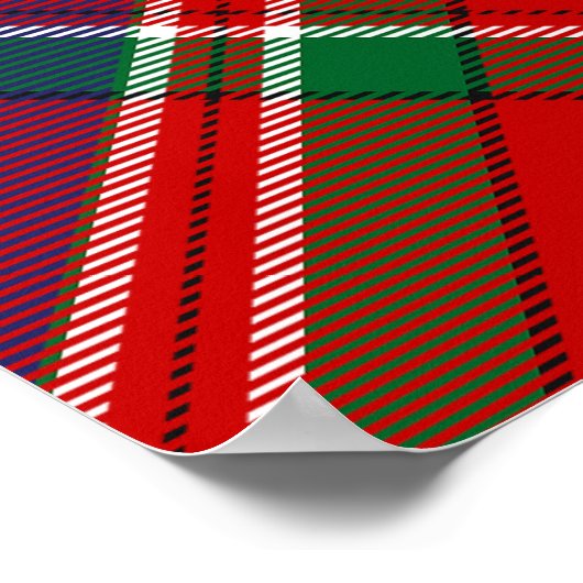 Clan MacFarlane Crest over Rode Tartan Poster (Hoek)