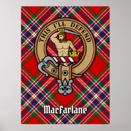 Clan MacFarlane Crest over Rode Tartan Poster