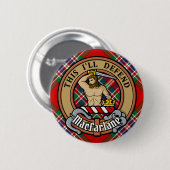 Clan MacFarlane Crest over Rode Tartan Ronde Button 5,7 Cm (Voorkant /achterkant)