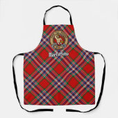 Clan MacFarlane Crest over Rode Tartan Schort (Voorkant)