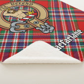 Clan MacFarlane Crest over Rode Tartan Sherpa Deken (3/4)