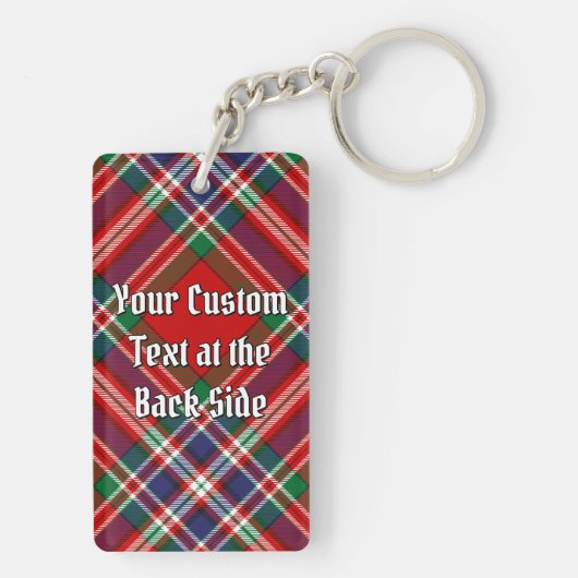 Clan MacFarlane Crest over Rode Tartan Sleutelhanger (achterkant)