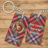 Clan MacFarlane Crest over Rode Tartan Sleutelhanger
