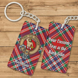 Clan MacFarlane Crest over Rode Tartan Sleutelhanger