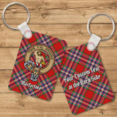 Clan MacFarlane Crest over Rode Tartan Sleutelhanger