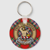 Clan MacFarlane Crest over Tartan Sleutelhanger (Voorkant)