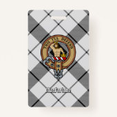 Clan MacFarlane Crest over zwart-wit tartaan Badge (Voorkant)