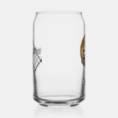 Clan MacFarlane Crest over zwart-wit tartaan Blikvorm Glas (Rechts)