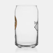 Clan MacFarlane Crest over zwart-wit tartaan Blikvorm Glas (Links)