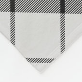 Clan MacFarlane Crest over zwart-wit tartaan Fleece Deken (Hoek)