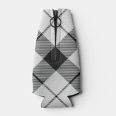 Clan MacFarlane Crest over zwart-wit tartaan Flesjeskoeler (Achterkant)