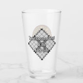 Clan MacFarlane Crest over zwart-wit tartaan Glas (Achterkant)