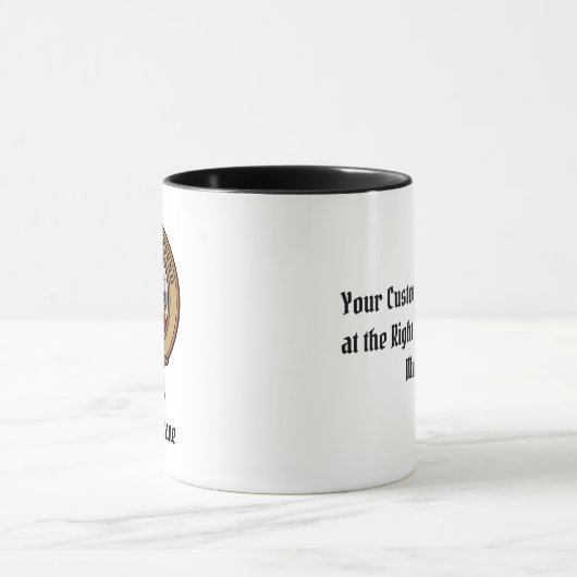 Clan MacFarlane Crest over zwart-wit tartaan Mok (Midden)