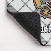 Clan MacFarlane Crest over zwart-wit tartaan Muismat (Hoek)