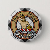 Clan MacFarlane Crest over zwart-wit tartaan Ronde Button 5,7 Cm (Voorkant)