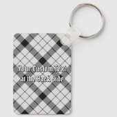 Clan MacFarlane Crest over zwart-wit tartaan Sleutelhanger (Achterkant)