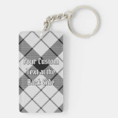 Clan MacFarlane Crest over zwart-wit tartaan Sleutelhanger (achterkant)