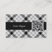 Clan MacFarlane Crest over zwart-wit tartaan Visitekaartje (Achterkant)