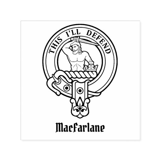 Clan MacFarlane Crest Zelfinktende Stempel (Design)