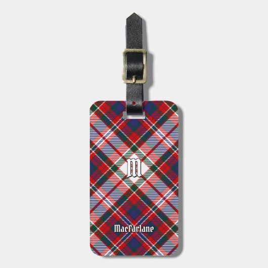 Clan MacFarlane Dress Tartan Bagagelabel (Voorkant verticaal)
