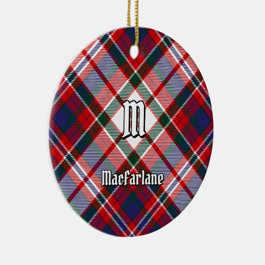 Clan MacFarlane Dress Tartan Keramisch Ornament (Rechts)