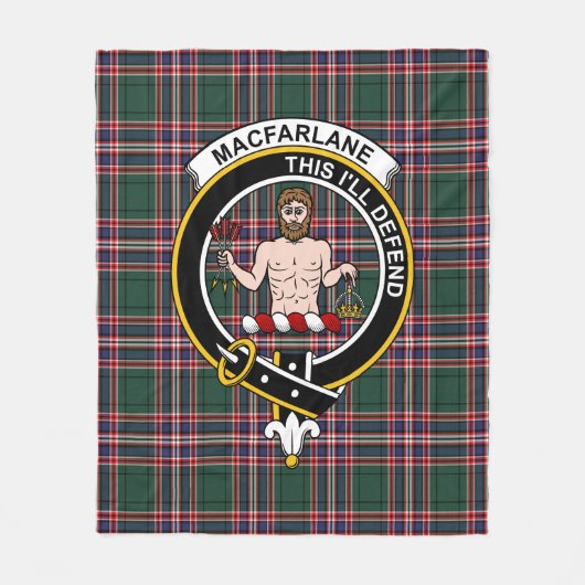 Clan MacFarlane Hunting Ancient Tartan Pset Fleece Deken (Voorkant)