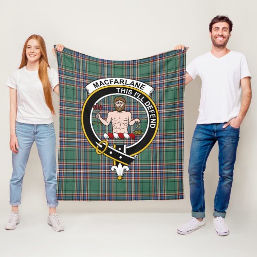 Clan MacFarlane Hunting Modern Tartan Pset Fleece Deken (In situ)