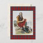 Clan MacFarlane  Illustratie Tartan Lijst Briefkaart (Voorkant / Achterkant)