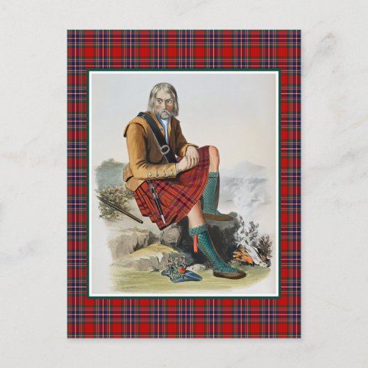 Clan MacFarlane  Illustratie Tartan Lijst Briefkaart (Voorkant)