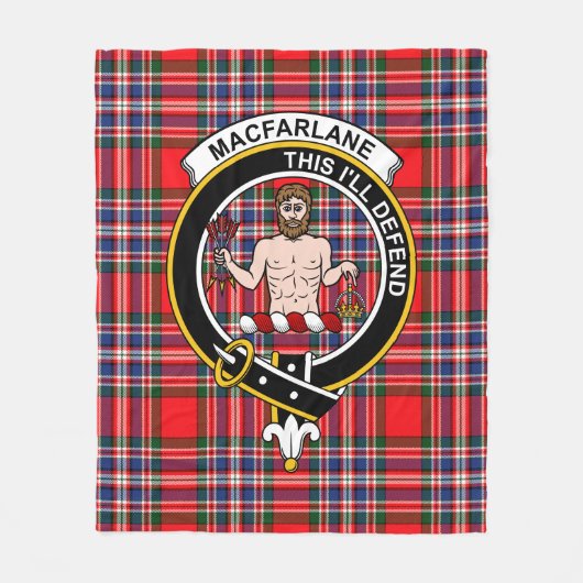 Clan MacFarlane Modern Tartan Pset Fleece Deken (Voorkant)