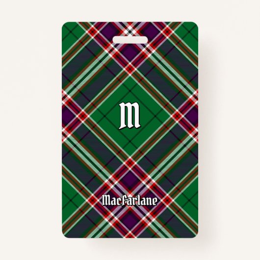 Clan MacFarlane Moderne Jacht Tartan Badge (Voorkant)