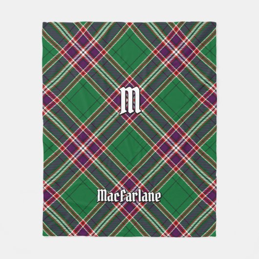 Clan MacFarlane Moderne Jacht Tartan Fleece Deken (Voorkant)