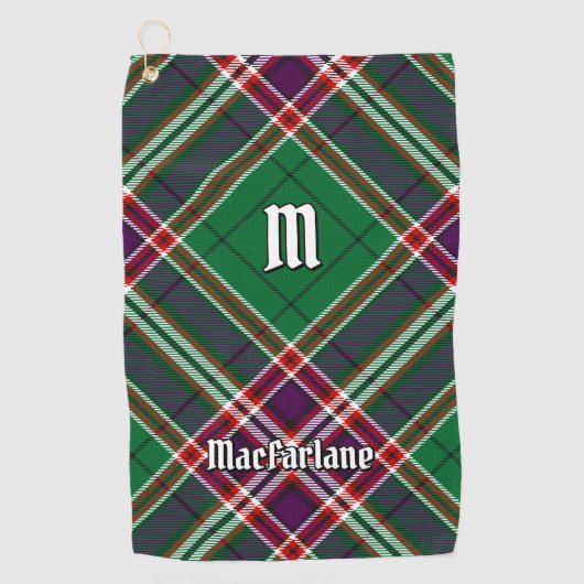 Clan MacFarlane Moderne Jacht Tartan Golfhanddoek (Voorkant)
