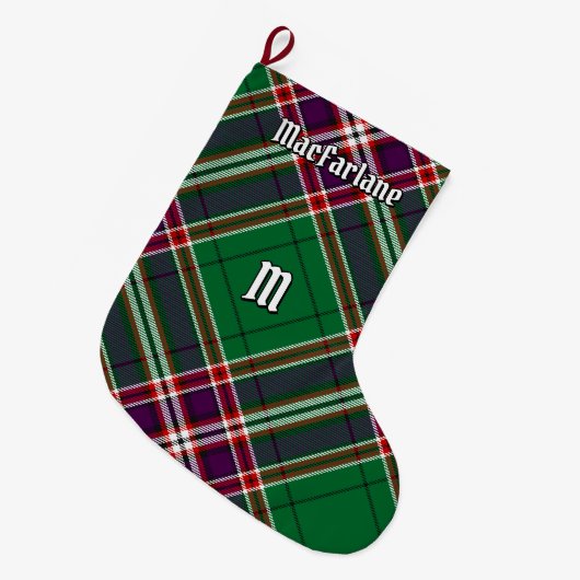 Clan MacFarlane Moderne Jacht Tartan Grote Kerstsok (Voorkant (Hangend))