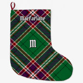 Clan MacFarlane Moderne Jacht Tartan Grote Kerstsok (Voorkant)