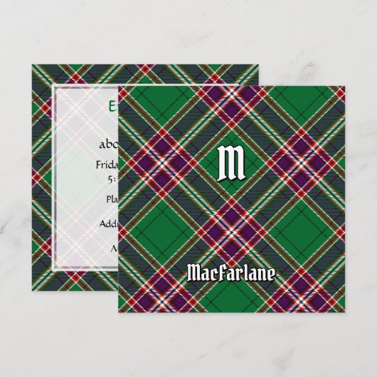 Clan MacFarlane Moderne Jacht Tartan Kaart (Voorkant / Achterkant)
