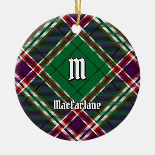 Clan MacFarlane Moderne Jacht Tartan Keramisch Ornament (Voorkant)