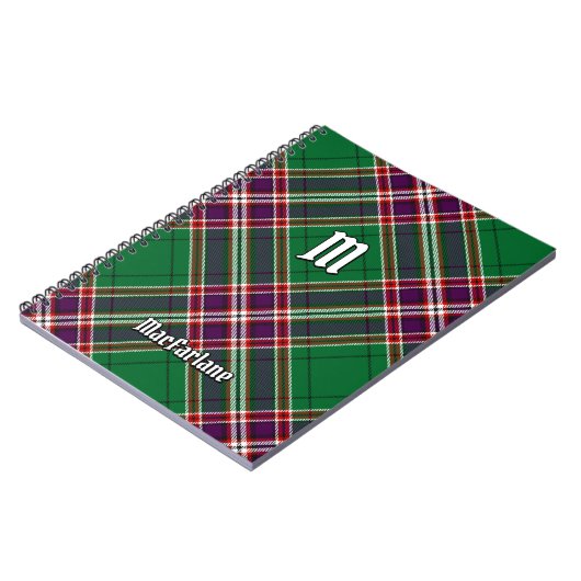 Clan MacFarlane Moderne Jacht Tartan Notitieboek (Linkerzijde)
