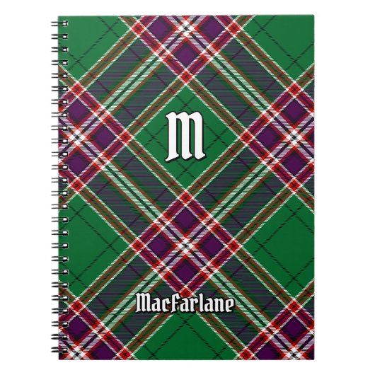 Clan MacFarlane Moderne Jacht Tartan Notitieboek (Voorkant)