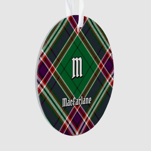 Clan MacFarlane Moderne Jacht Tartan Ornament (voorkant)