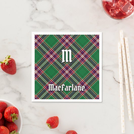 Clan MacFarlane Moderne Jacht Tartan Servet (Insitu)
