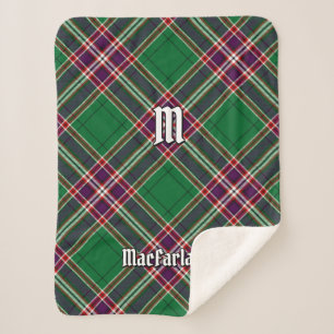 Clan MacFarlane Moderne Jacht Tartan Sherpa Deken