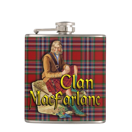 Clan MacFarlane Old Scotland Flask Heupfles (Voorkant)