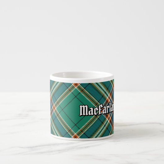 Clan MacFarlane Oude Jacht Tartan Espresso Kop (Voorkant)